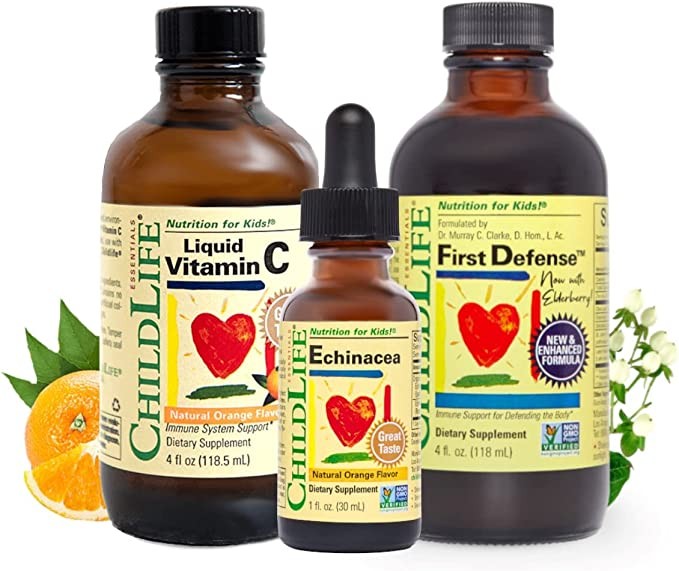 CHILDLIFE ESSENTIALS Infant & Teen Combo Pack: Line of Defense, Vitamin C & Echinacea