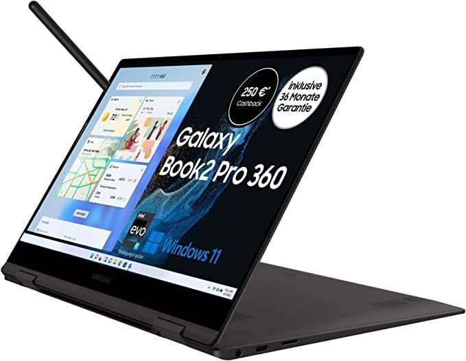 Samsung Samsung Galaxy Book2 Pro 360 33.78 cm (13.3") Notebook (Intel Core processor i5, 8 GB RAM, 256 GB SSD, Windows 11 Home Edition), graphite